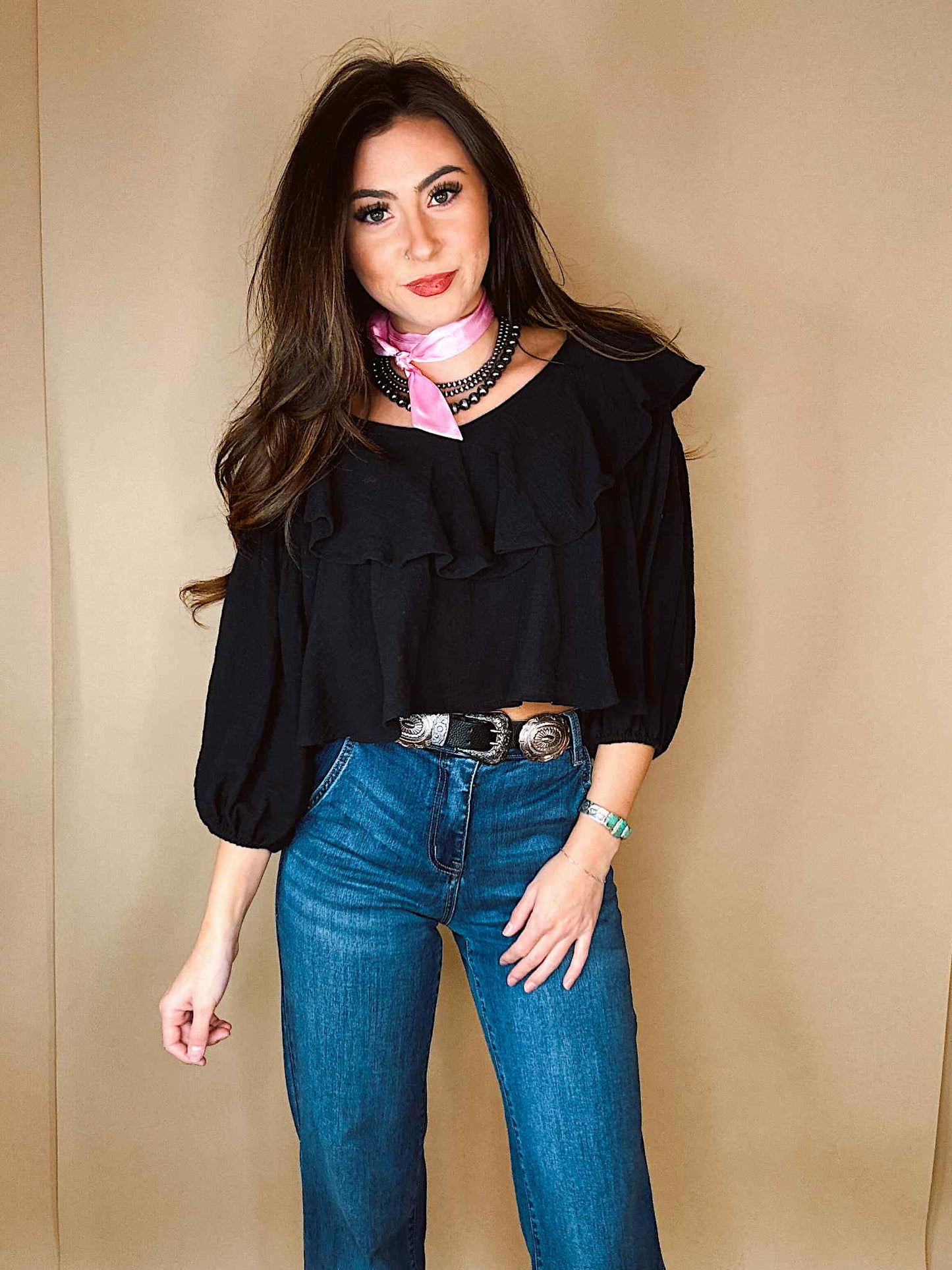 The Gia Ruffle Sleeve Top