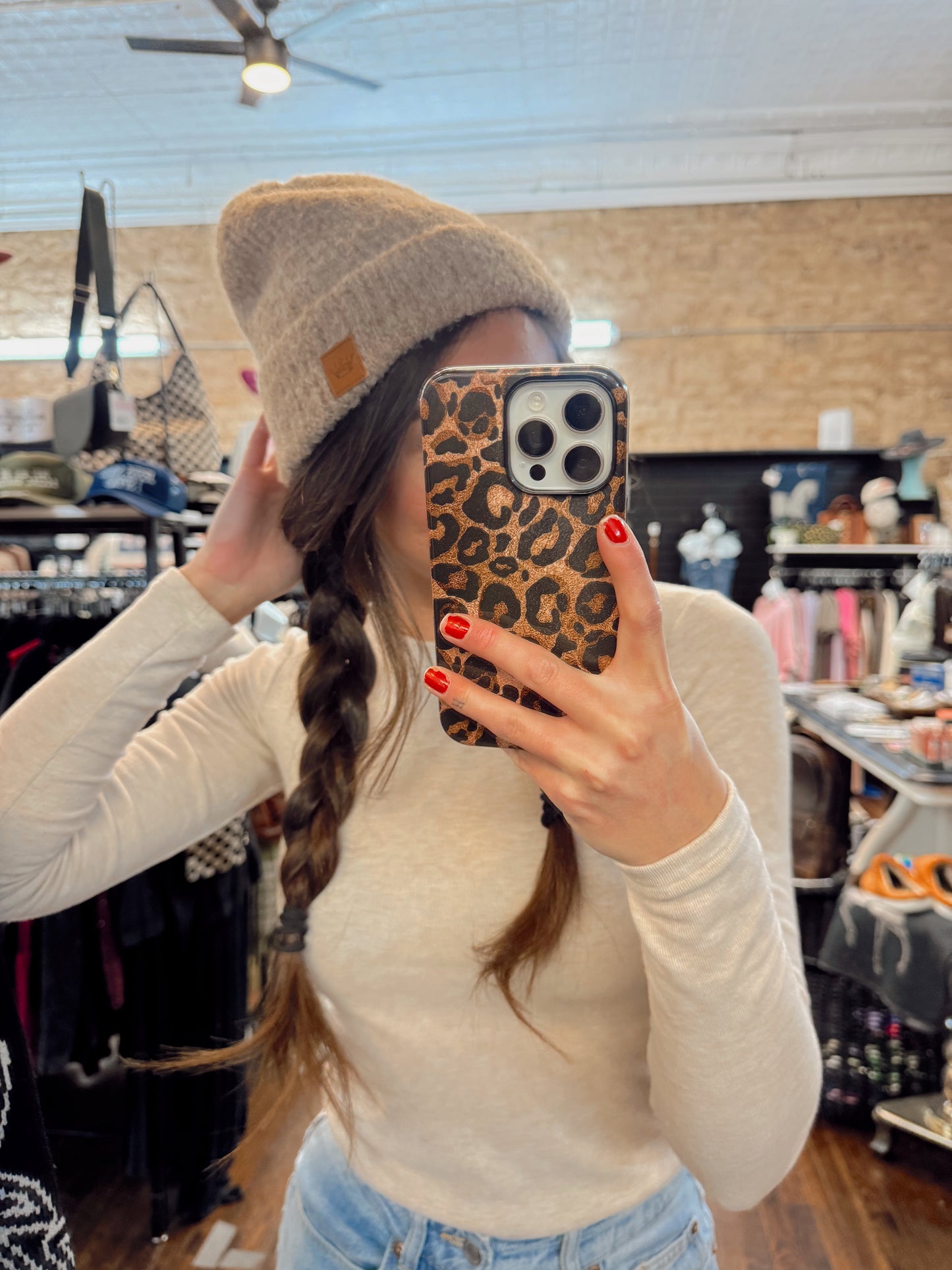 Tan Knit Beanie
