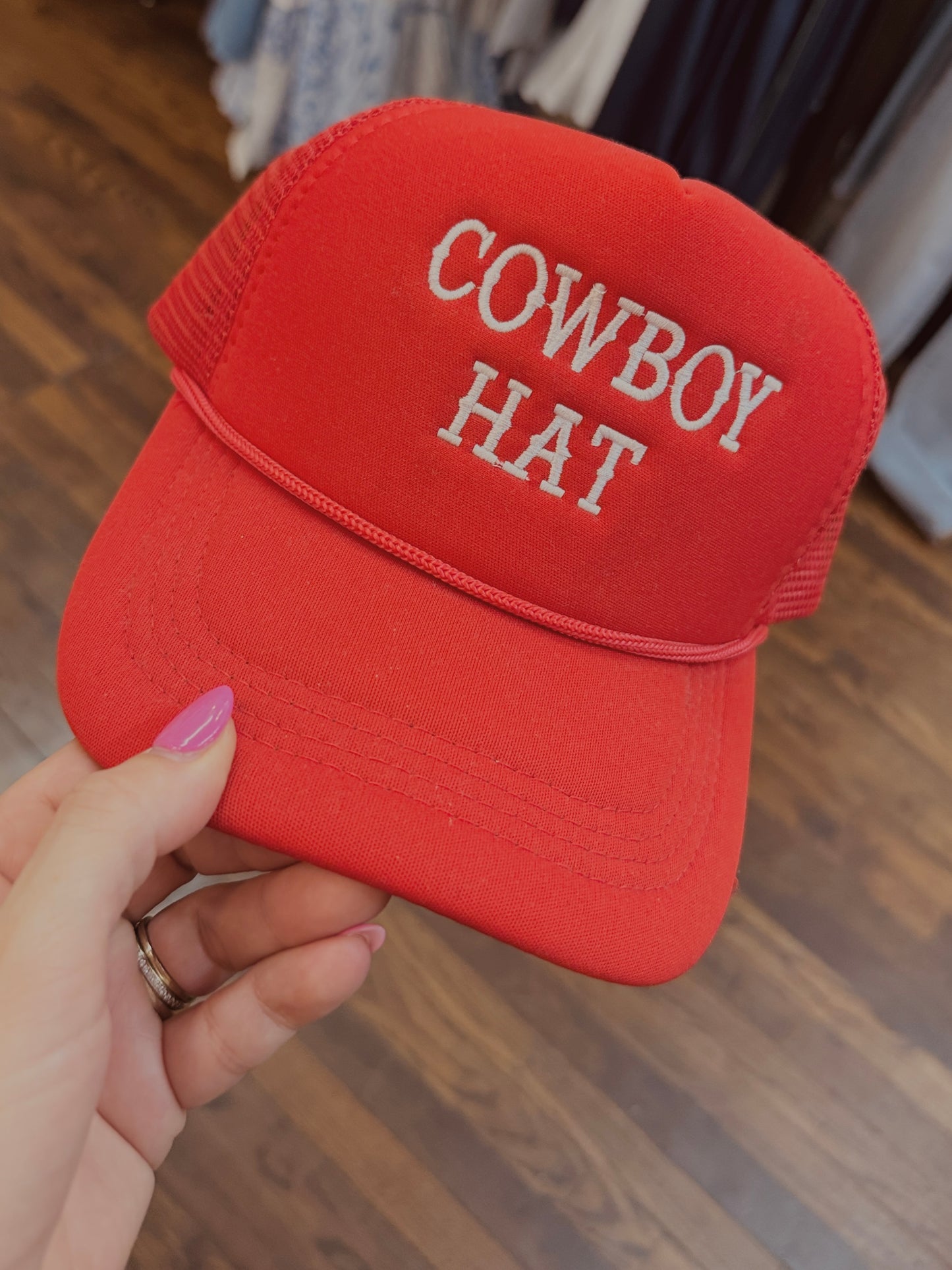 Cowboy Hat Embroidered Trucker Hat