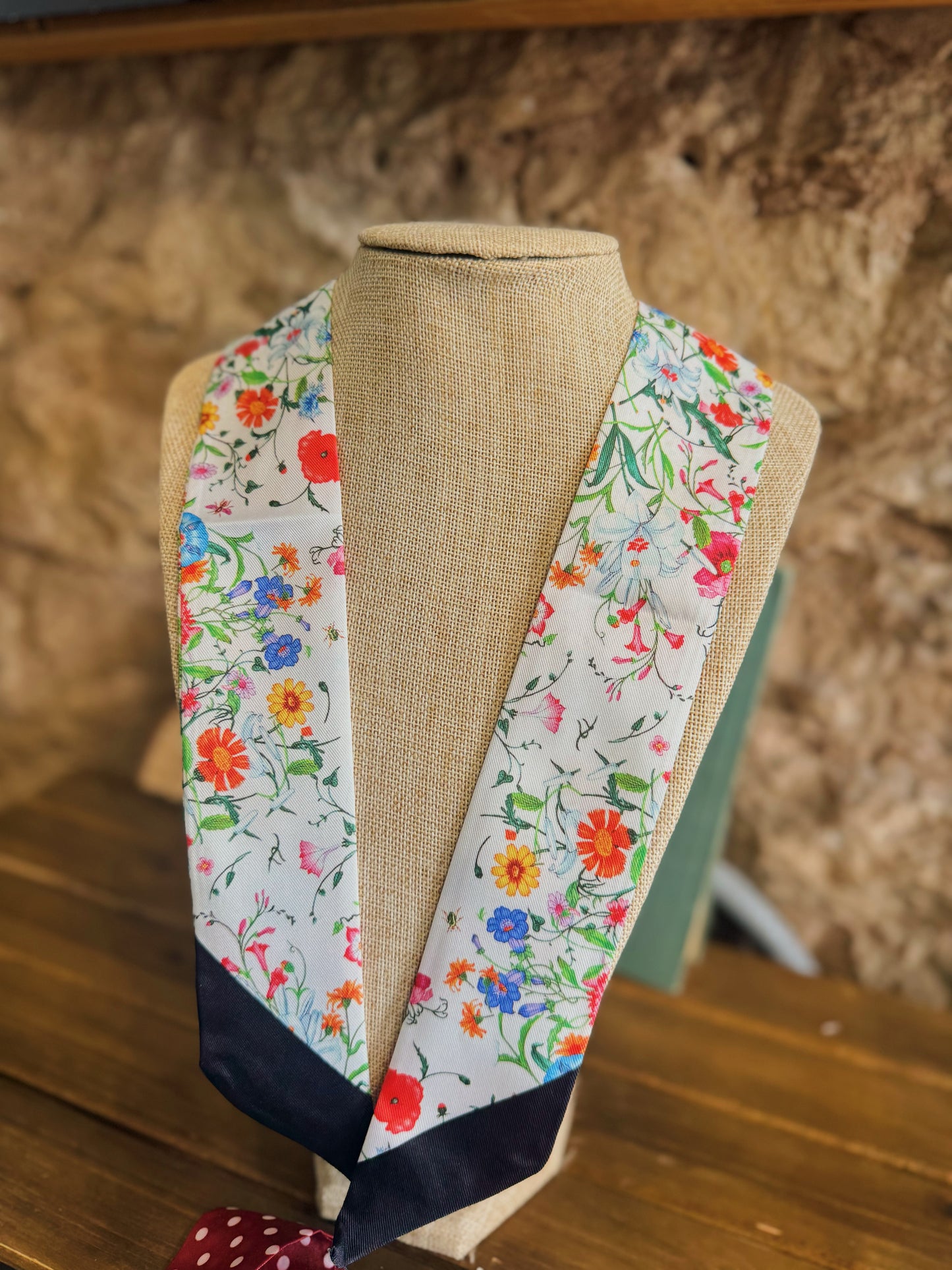 Soft Silky Floral Snow White Scarf