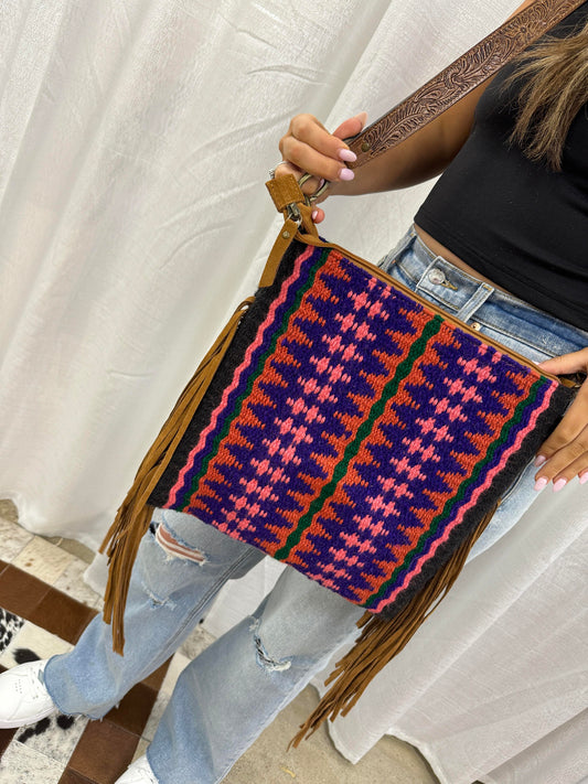 The Lainey Serape Leather Purse