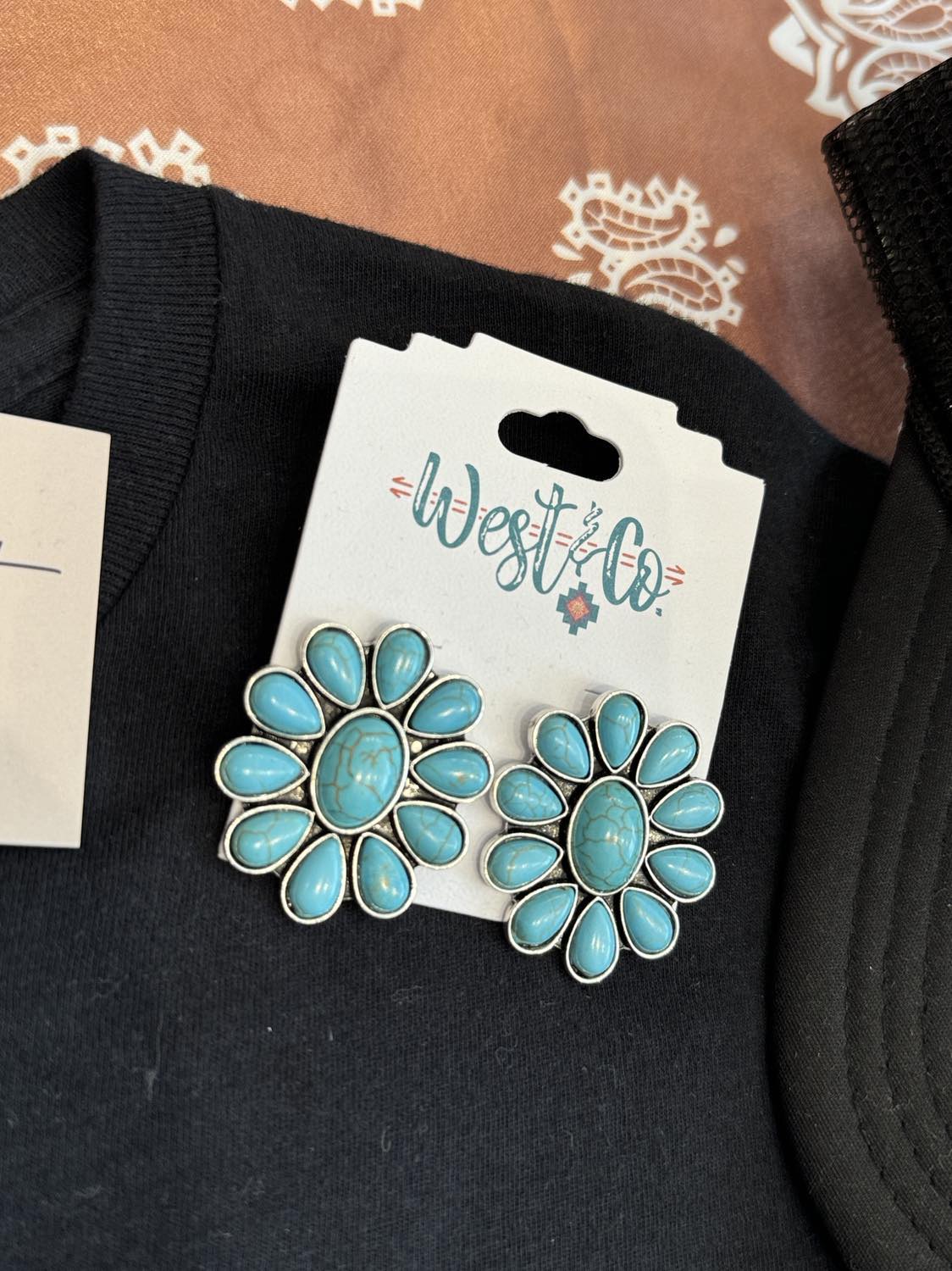 The Ashley Flower Concho Earrings