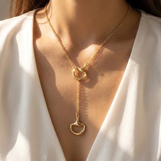 Golden Reins Lariat Necklace