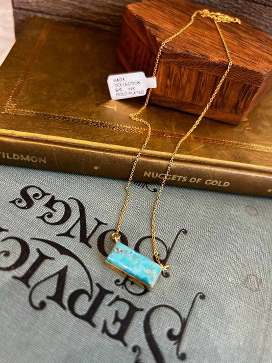 Kingman Turquoise Bar Necklace