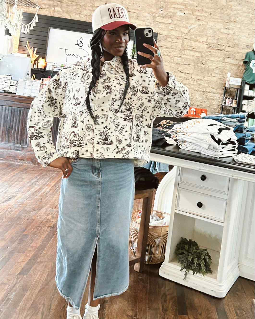 Cards On The Table Western Denim Jacket