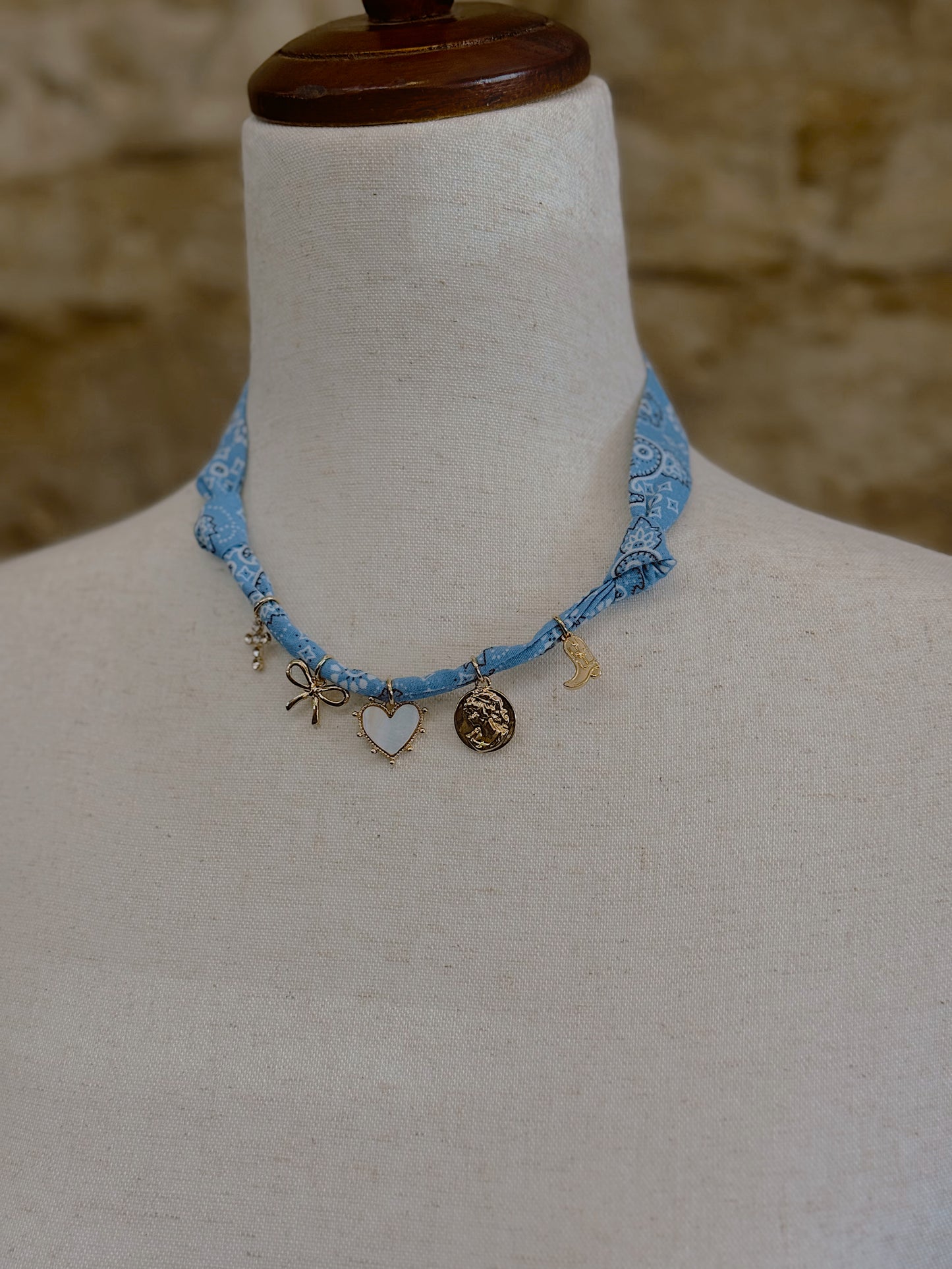 Southern Belle Bandana Charm Necklace