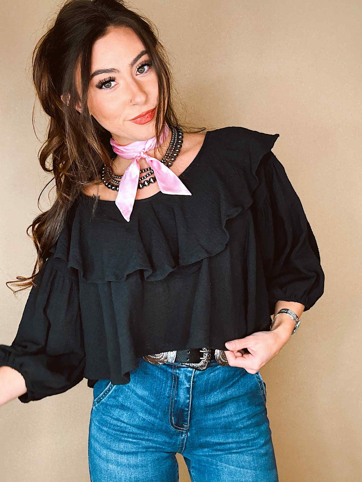 The Gia Ruffle Sleeve Top