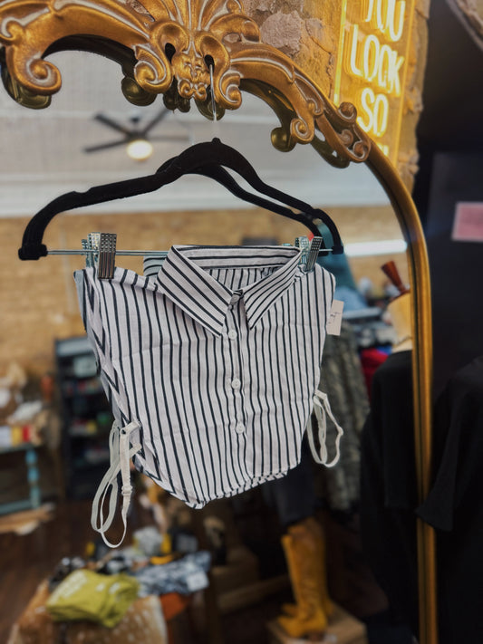 Striped Fake Collar Dickey