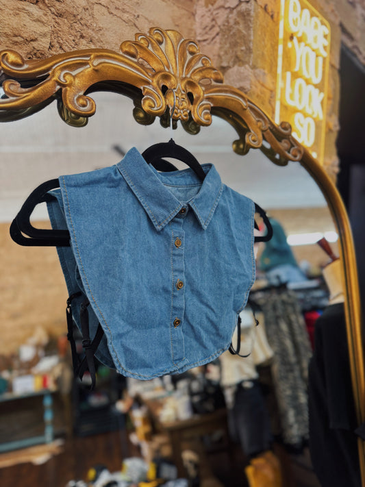 Dark Denim Fake Collar Dickey