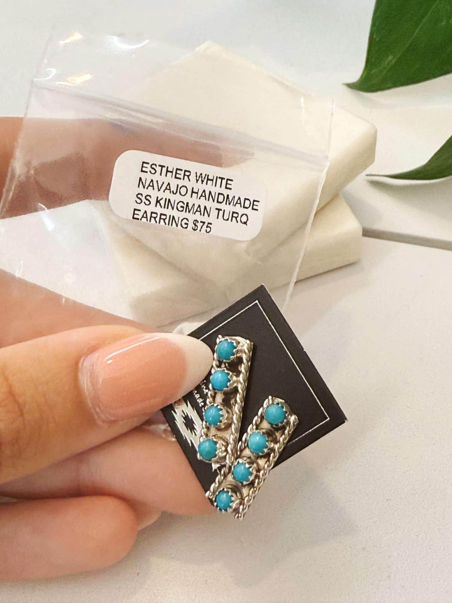 Authentic Turquoise Vista Sterling Silver Earrings #310