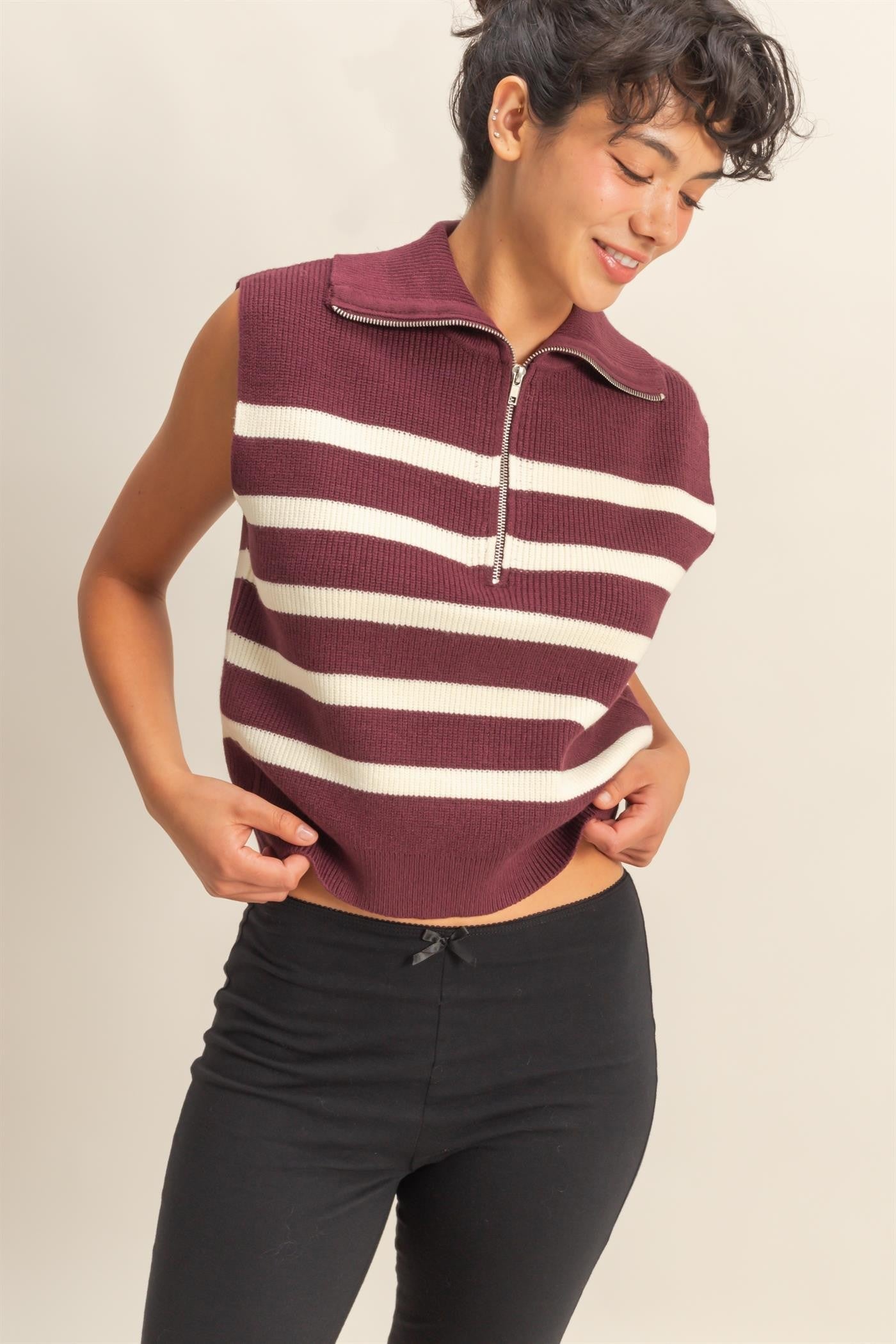 The Layer Luxe Striped Sweater Vest