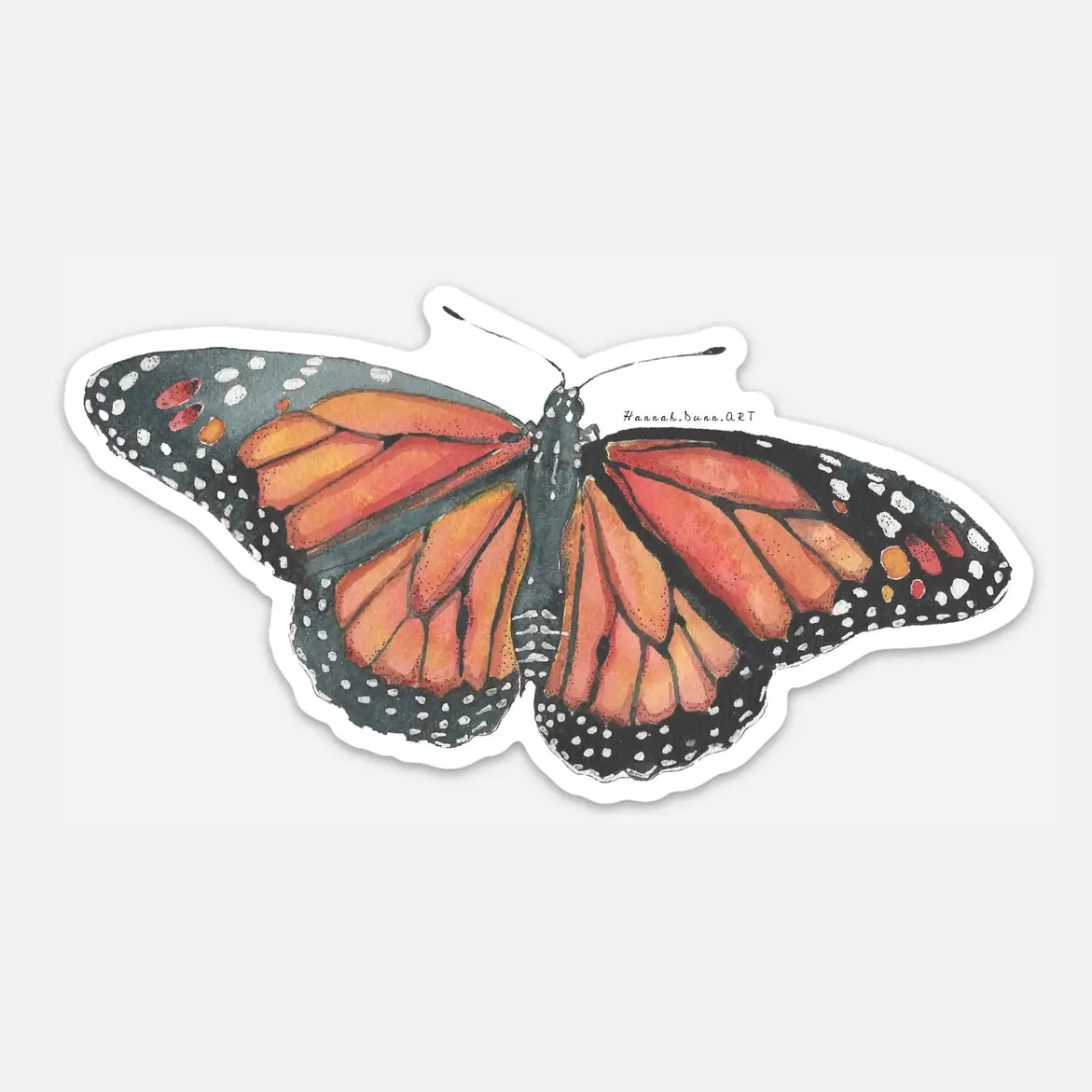 Monarch Butterfly Watercolor Sticker