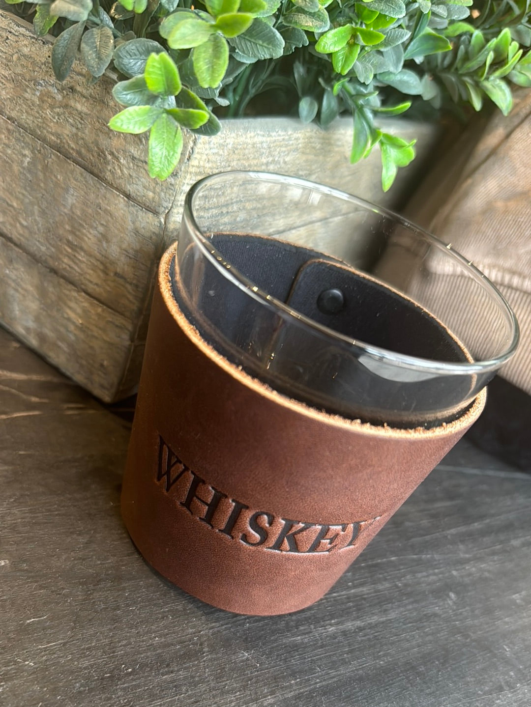 Leather Wrapped Whiskey Glass by Jimmy
