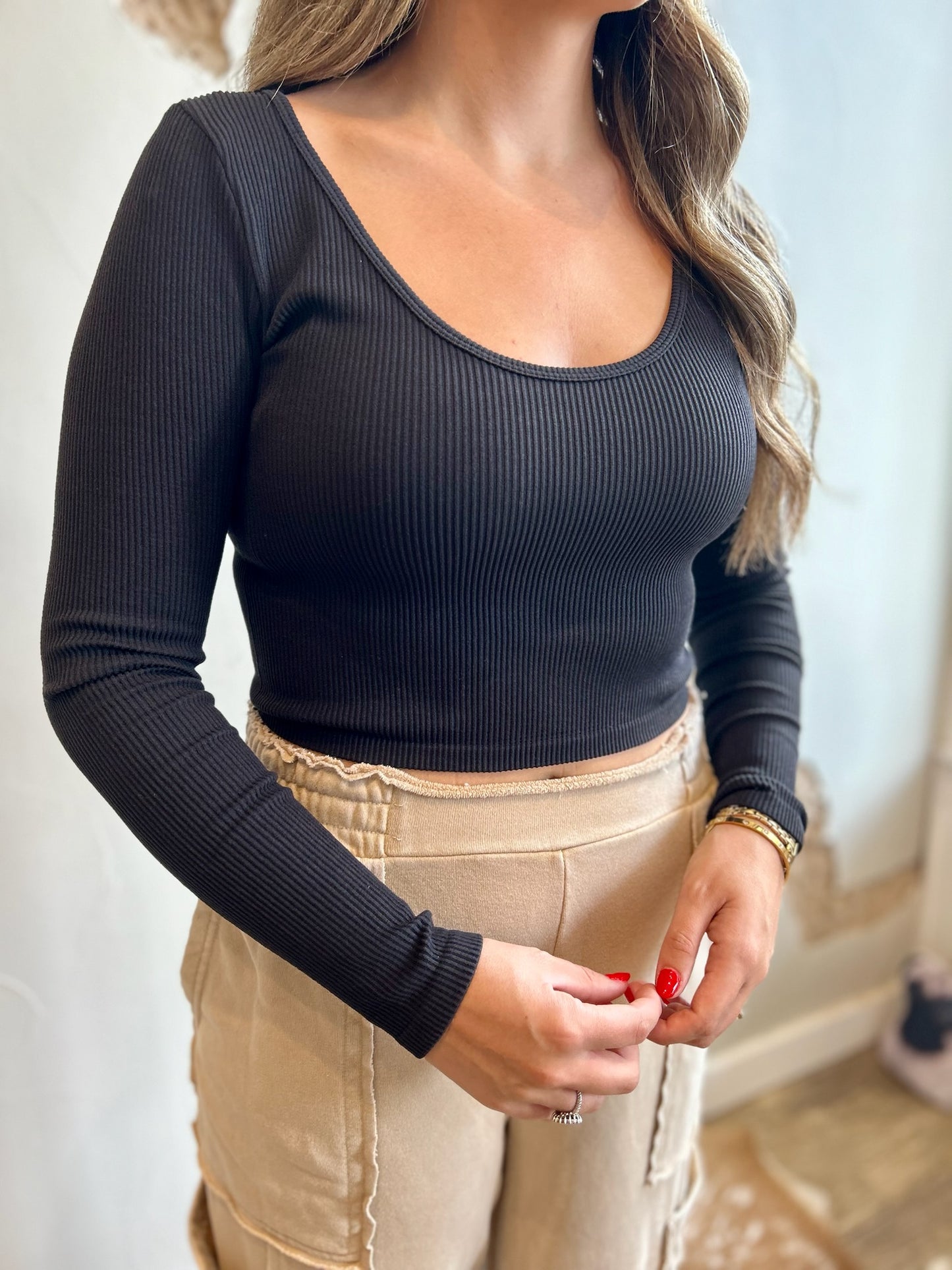 The Easy Does It Casual Fitted Crop Top