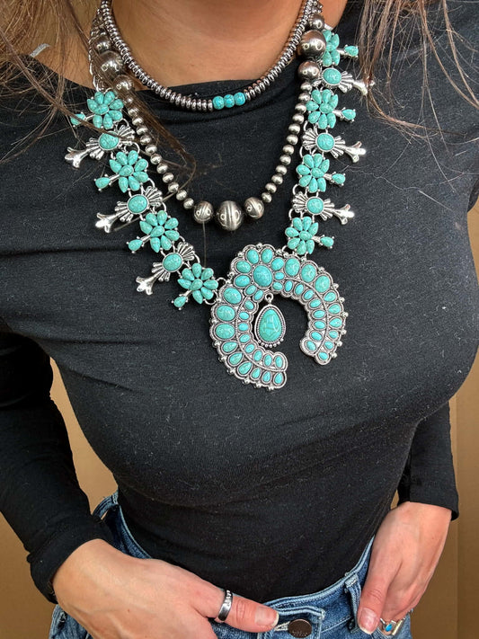 The Farrah Squash Blossom Necklace