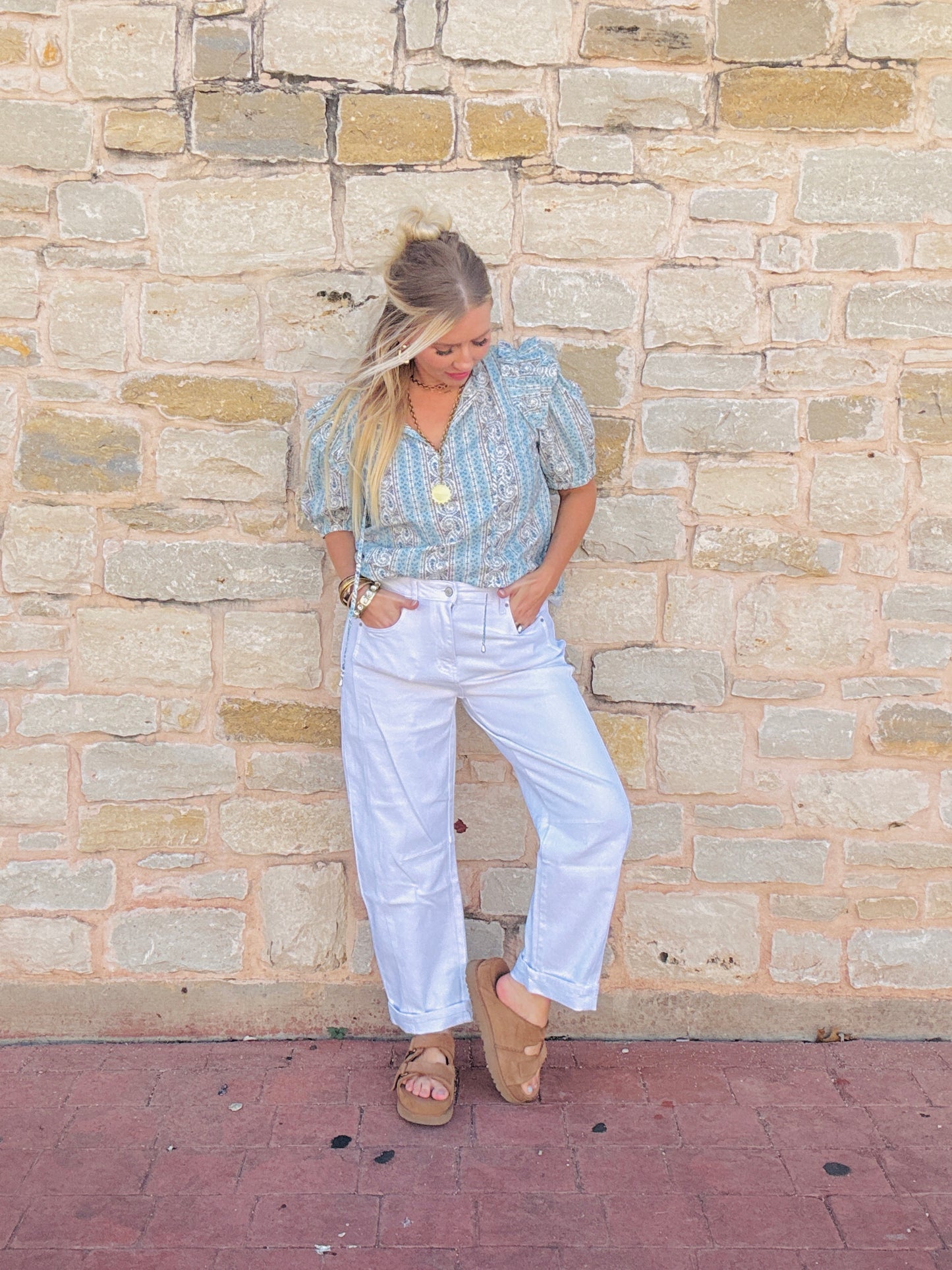 Powdered Perfection Paisley Top