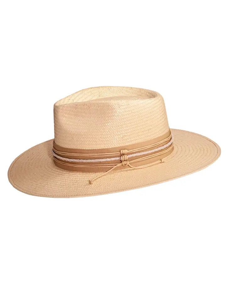 Corinth Wide Brim Straw Fedora Hat