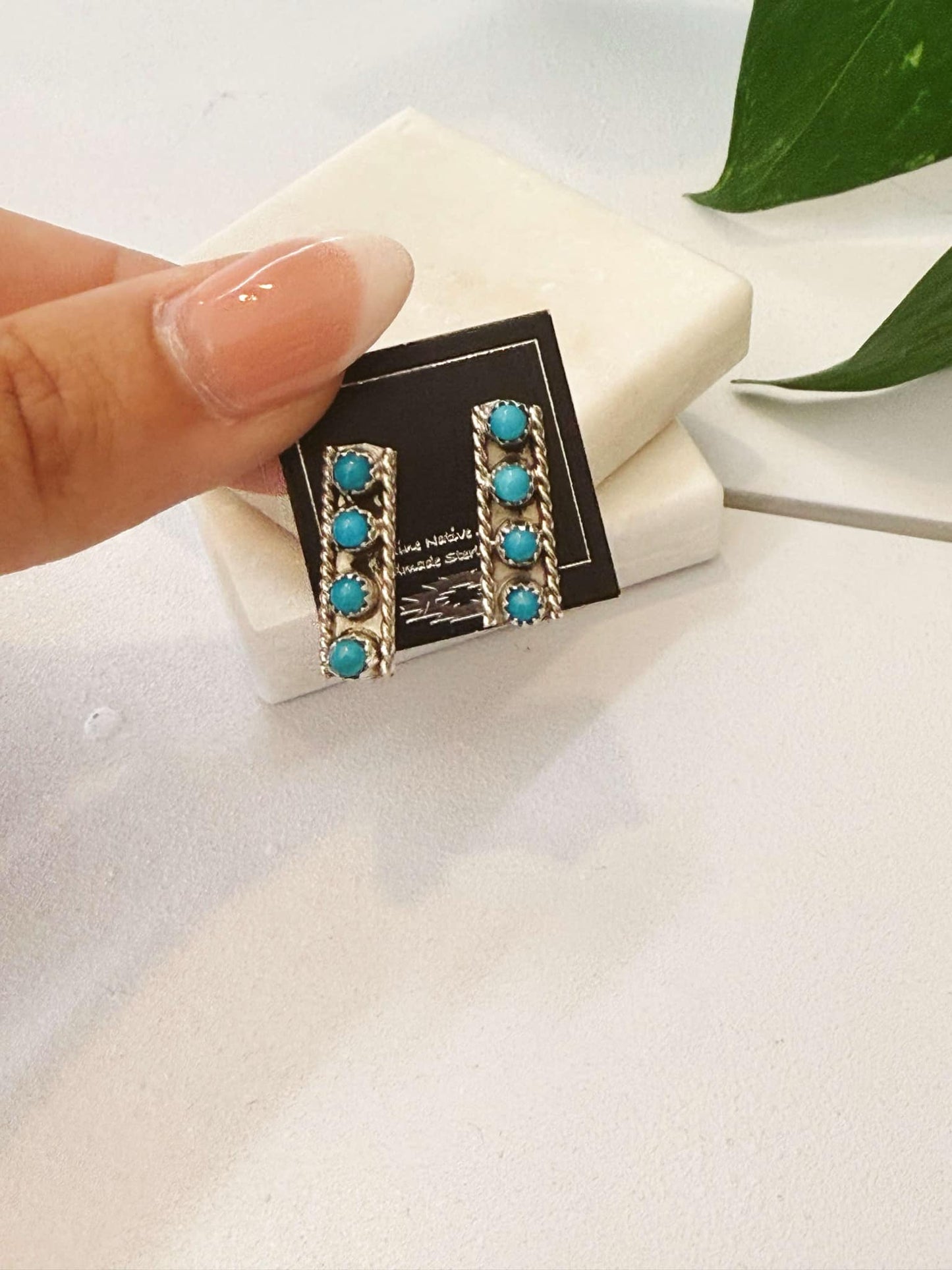 Authentic Turquoise Vista Sterling Silver Earrings #310