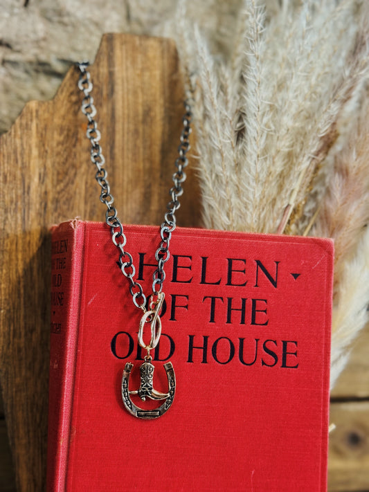 Lucky Horseshoe Toggle Necklace