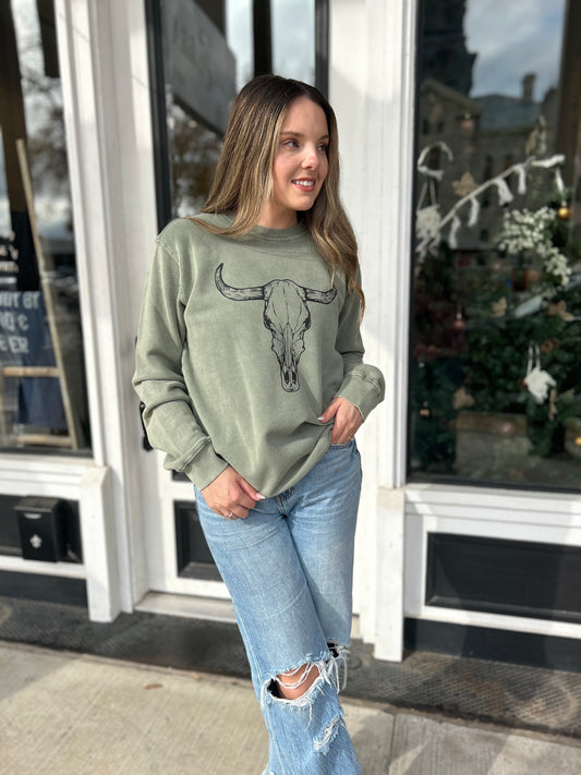 Cow Skull Sweatshirt