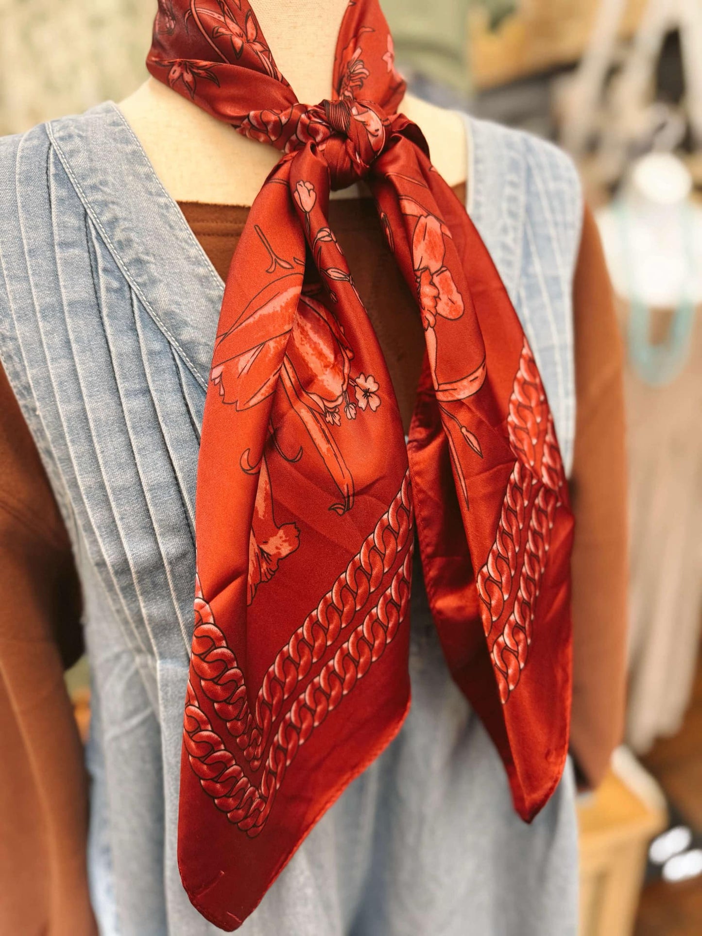 Scarlet Heritage Silk Bandana