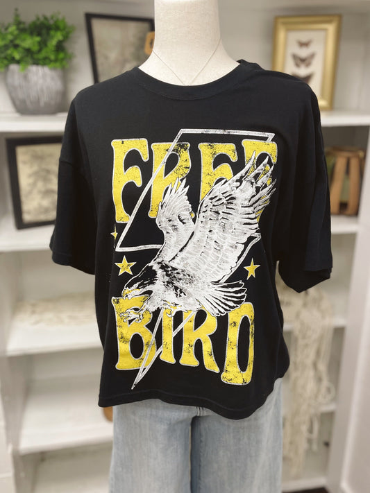 Free Bird Eagle Star Thunder Crop Tee