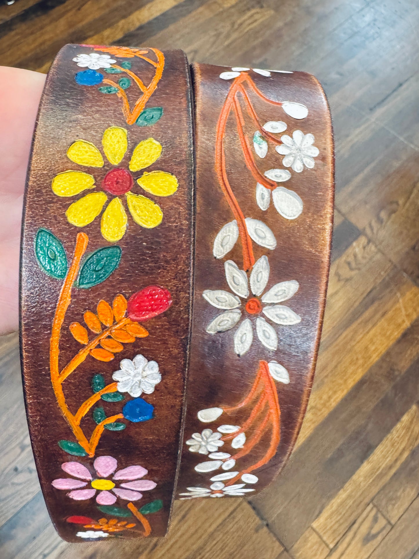 Hand Tooled Genuine Leather Crossbody Handle Strap