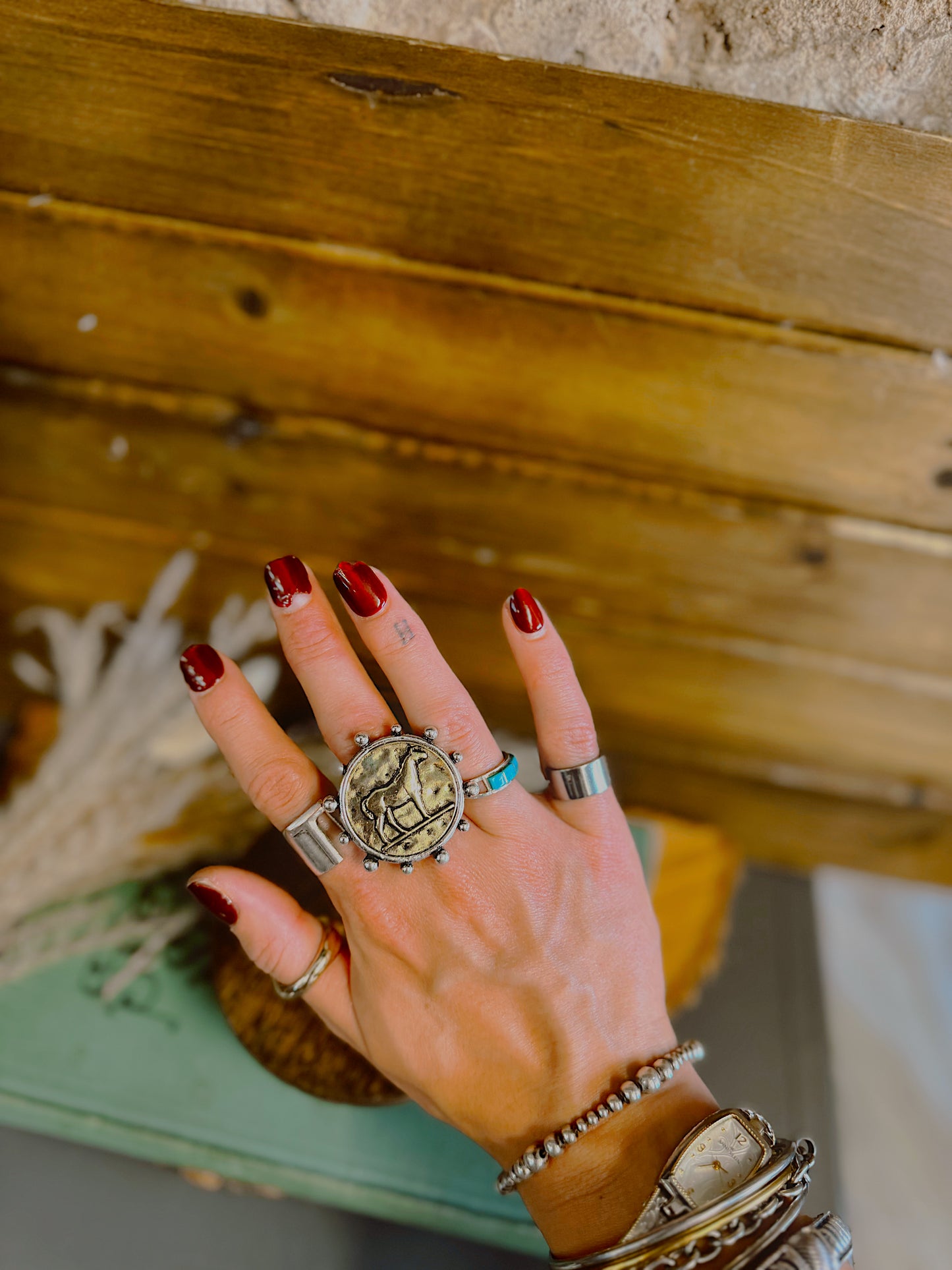 Western Horse Coin Ring