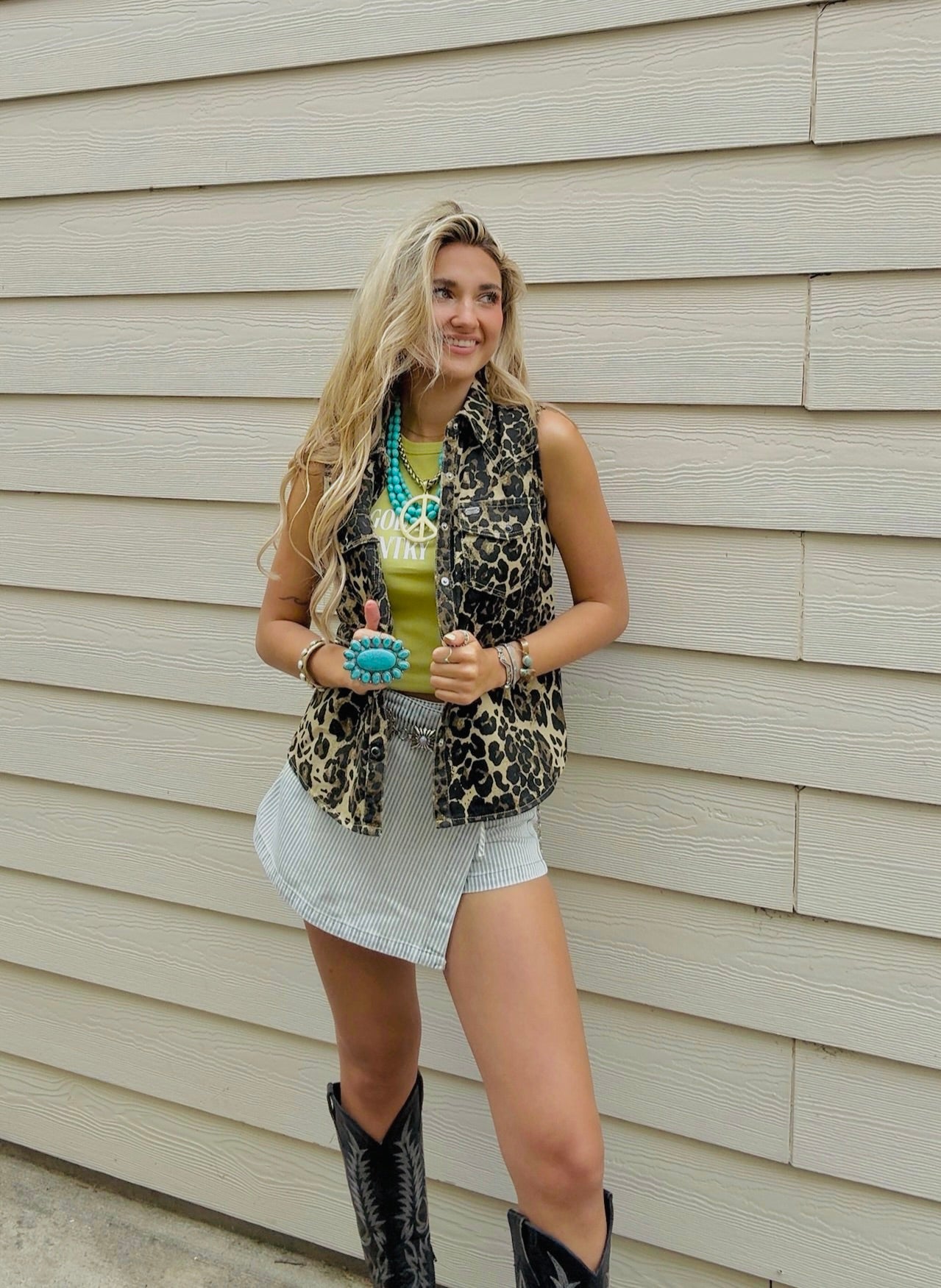 The Sadie Denim Button Down Sleeveless Shirt