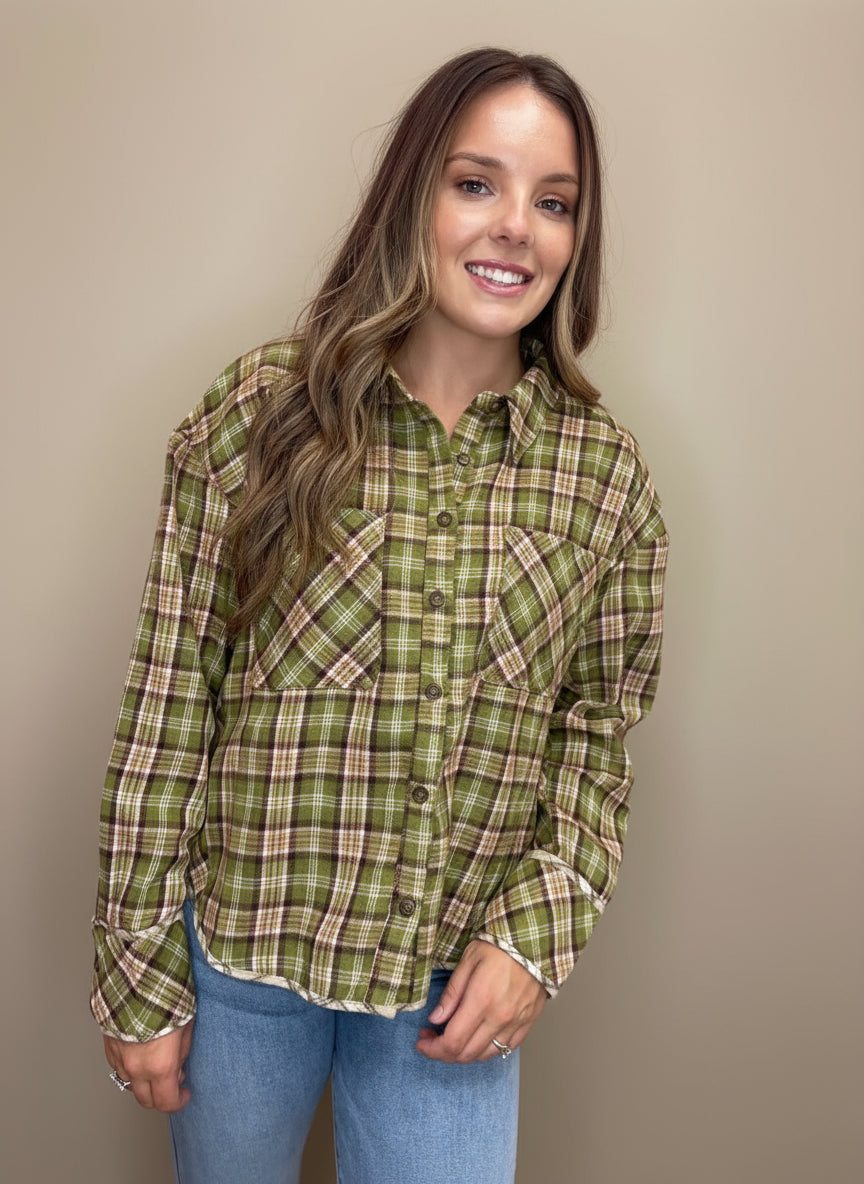 The Brittany Oversized Plaid Top
