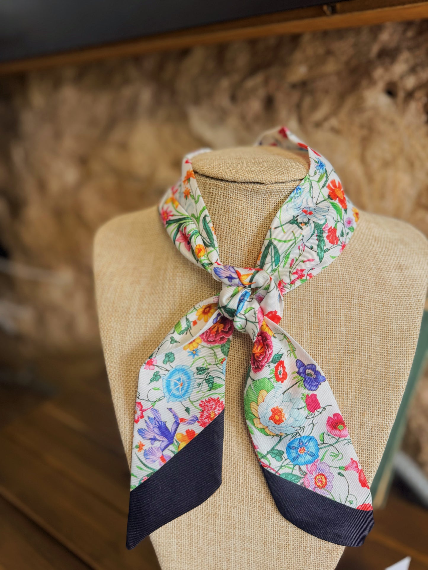 Soft Silky Floral Snow White Scarf