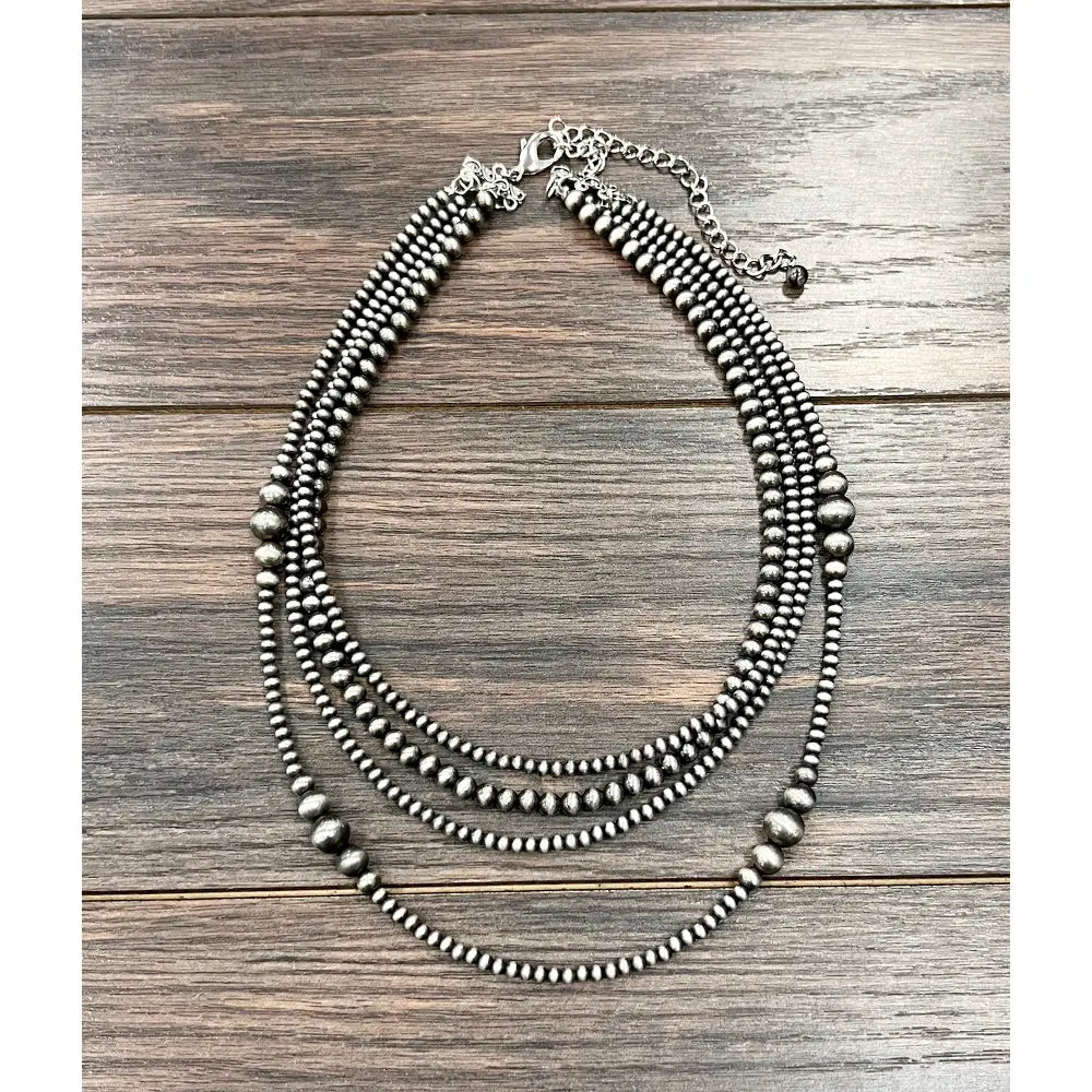 Charlie Silver Layered Bead Necklace