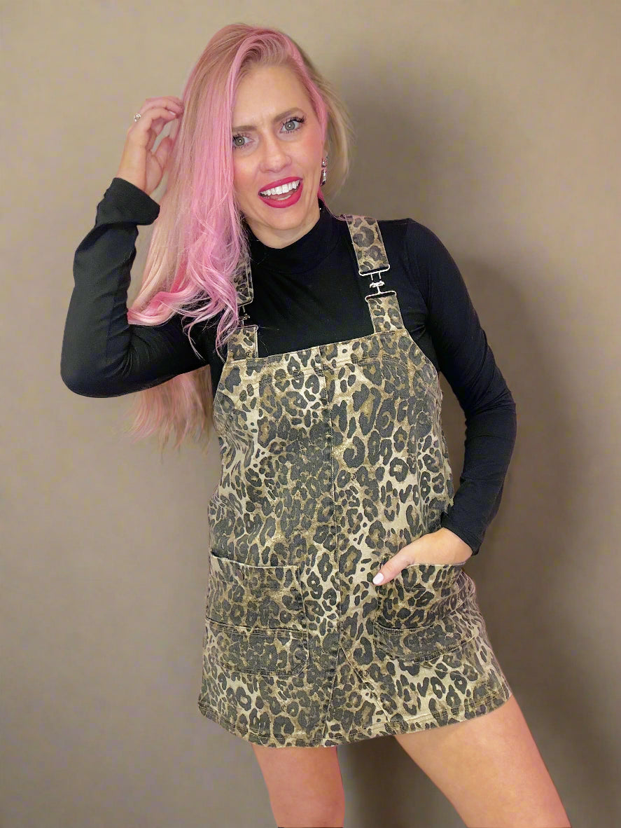 The Stephanie Leopard Overalls