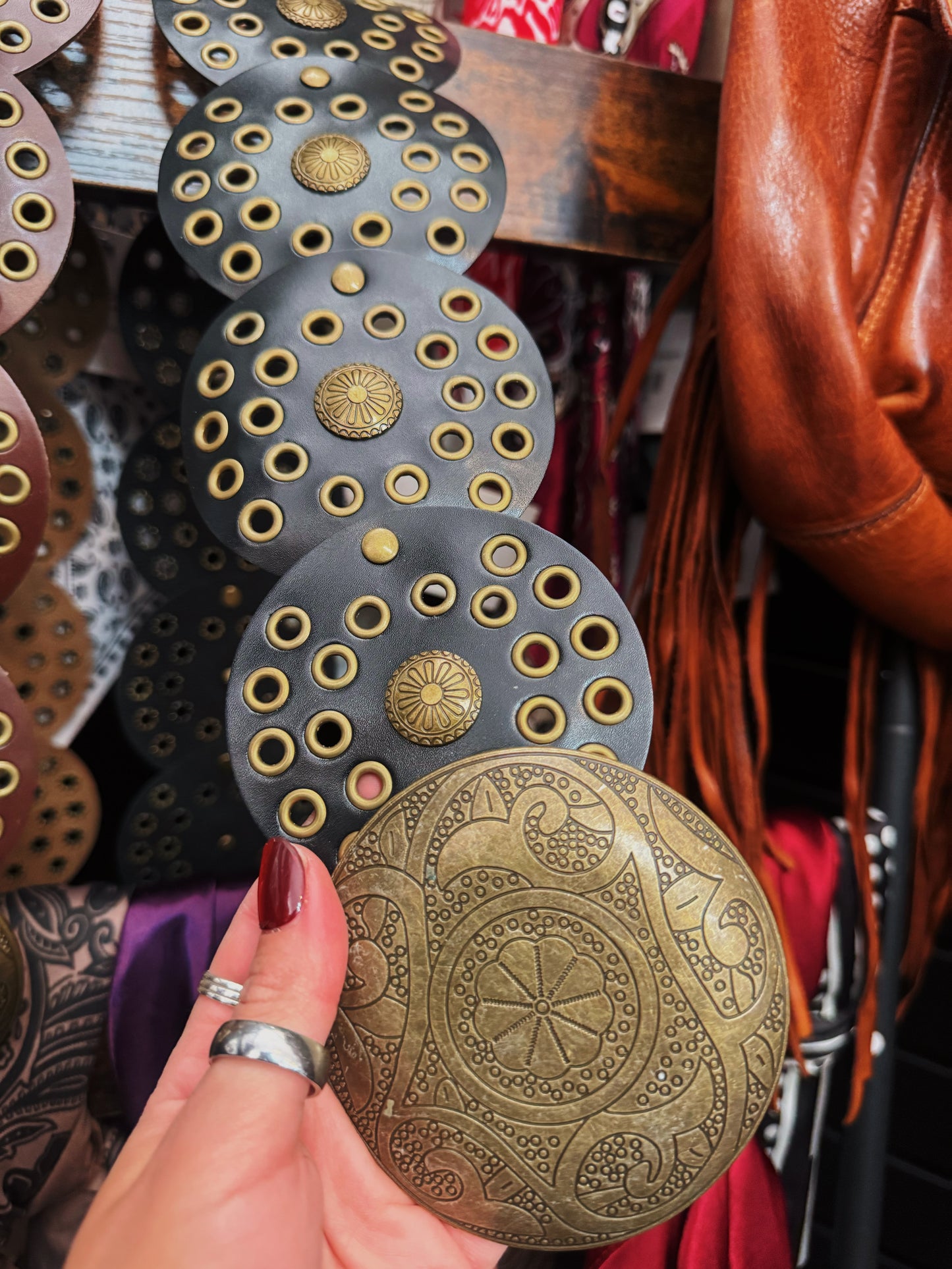 Stacked & Studded Concho Belt