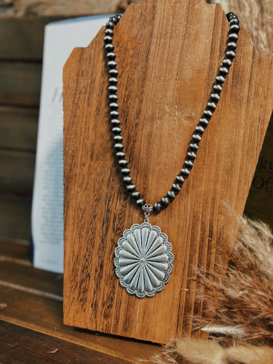 Silver Spur Concho Statement Necklace