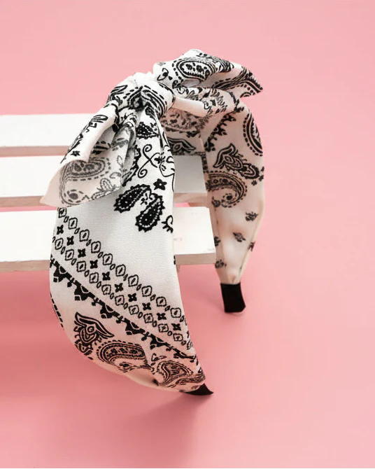 Blanco Paisley Headband
