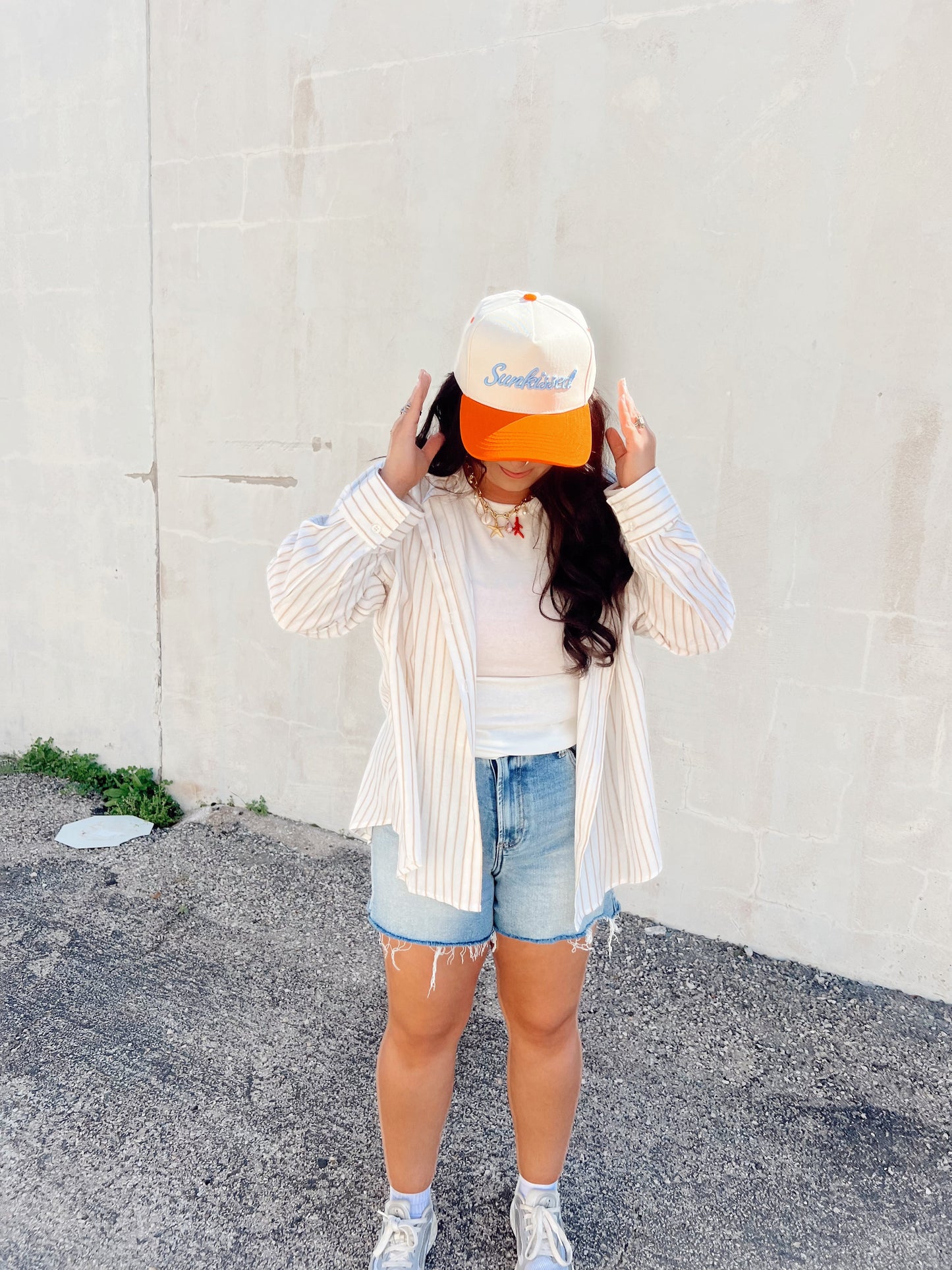 Just One More Stripe Button Up Top