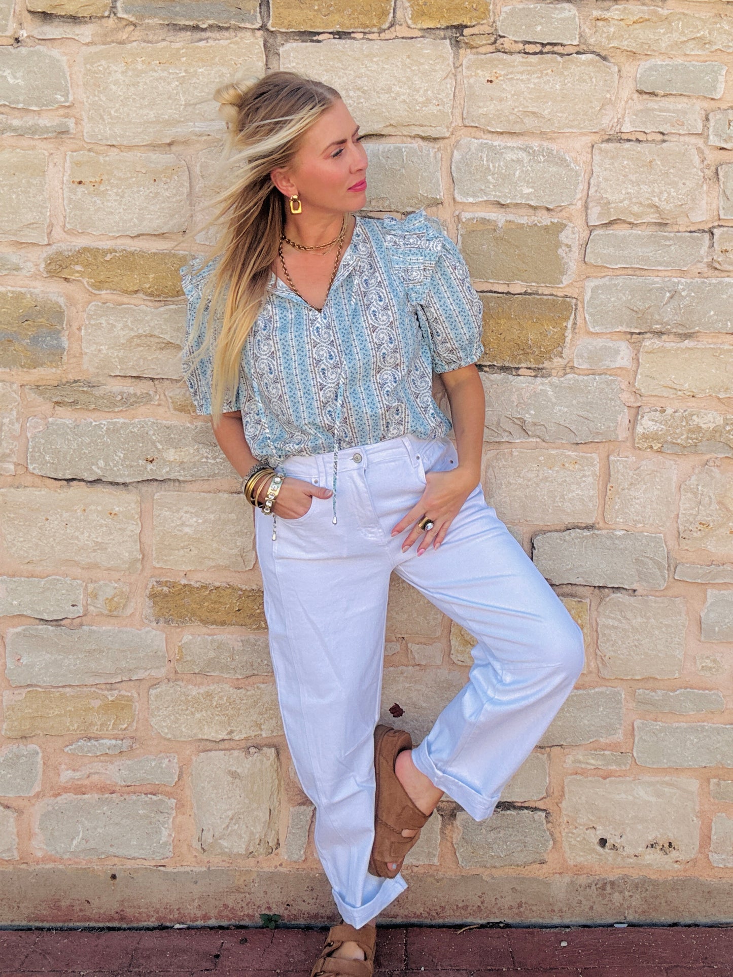Powdered Perfection Paisley Top