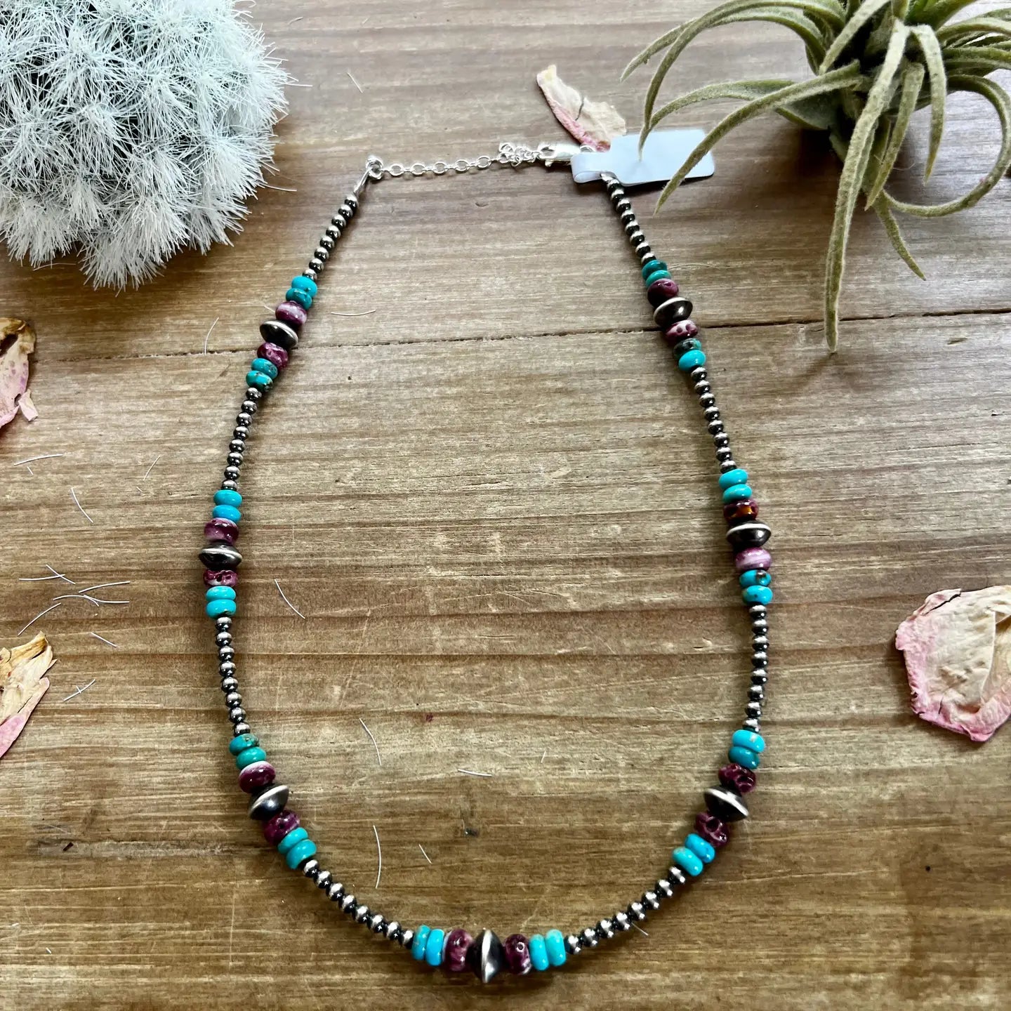 Sterling Silver Choker Turquoise & Purple