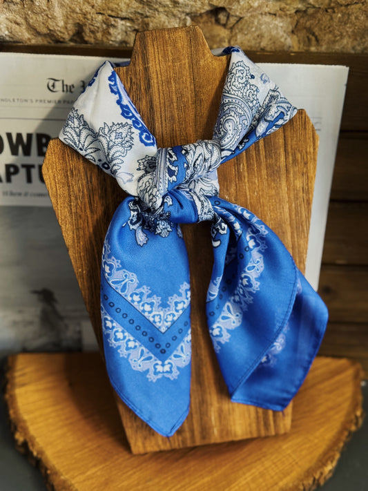 Ornate Sky Blue Bandana