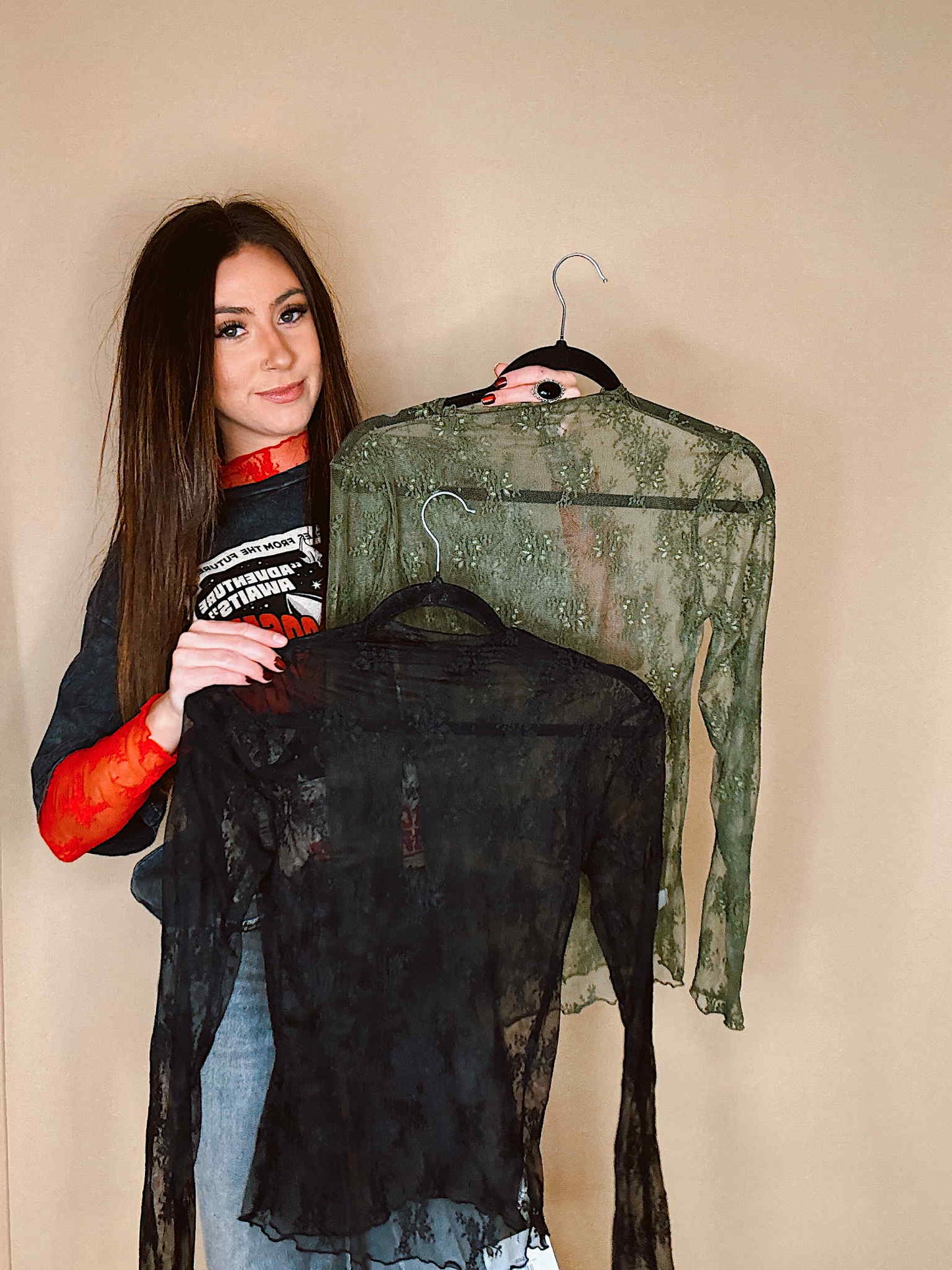 Long Sleeve Lace Layering Top