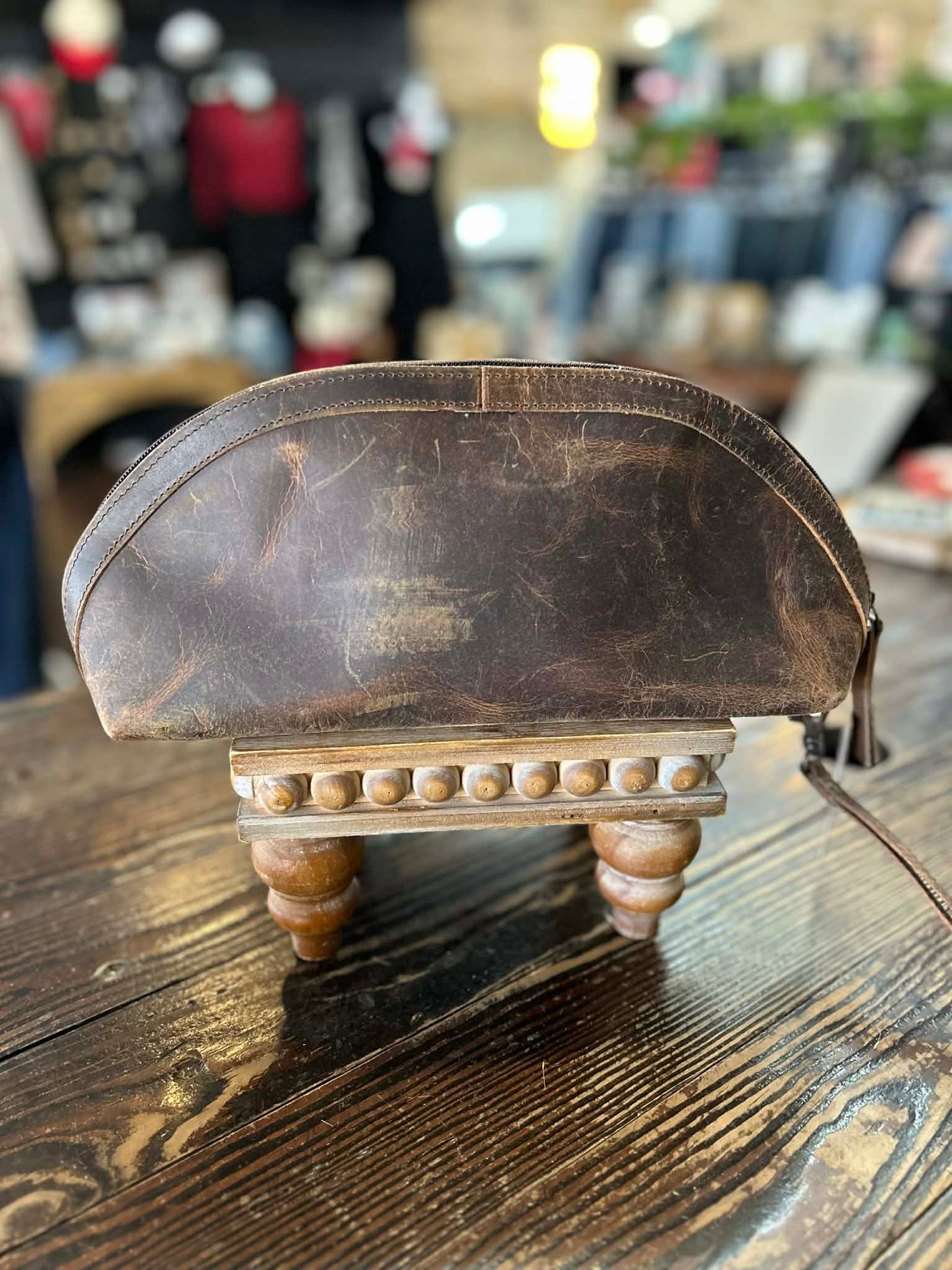 Waxed Leather Toiletry Pouch