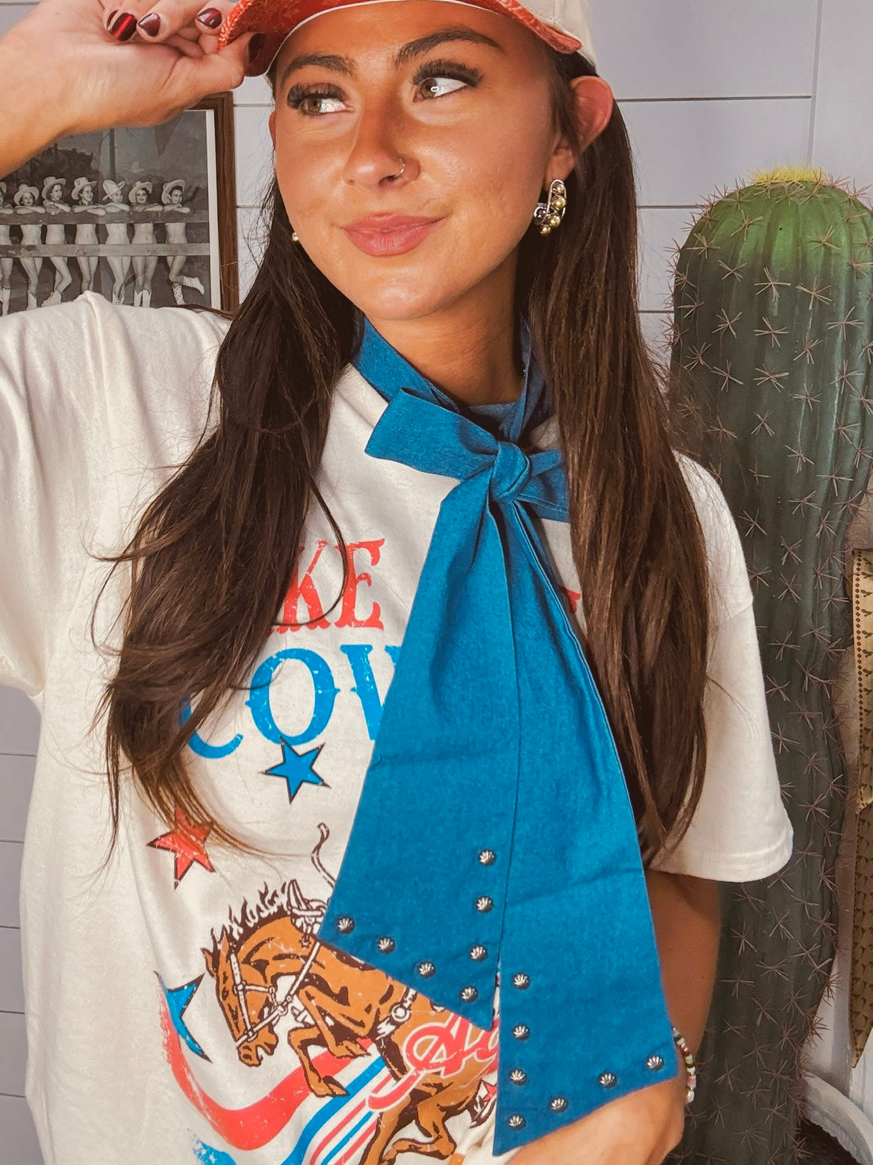 Denim Bow Fake Collar Dickey