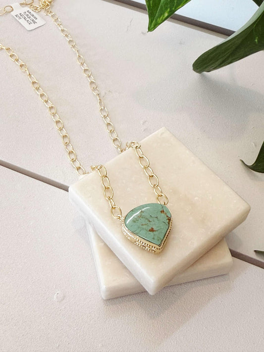 Authentic Golden Teardrop Turquoise Necklace #312
