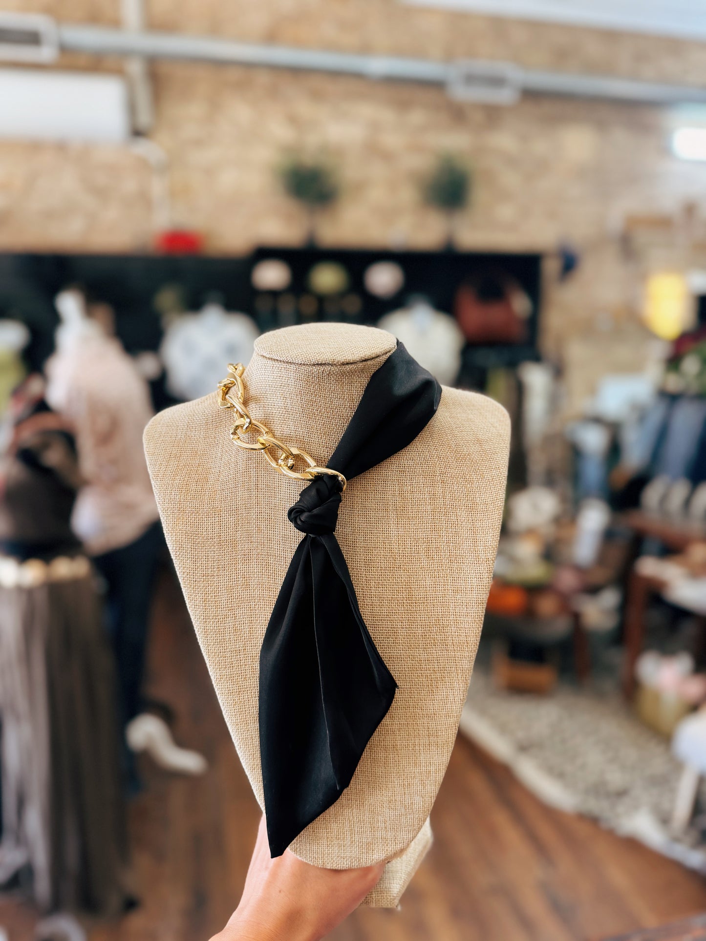 Gold Links Scarf Slide Chain
