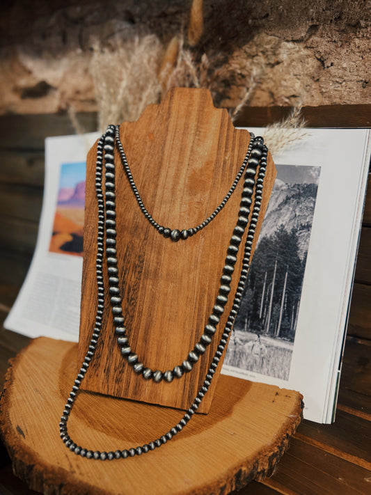 Stunning Silver Layered Bead Necklace