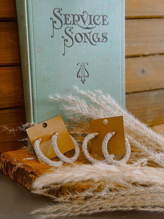 Rhinestone Cowgirl Hoops