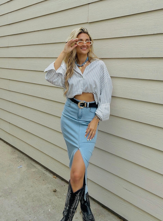 The Hattie Front Slit Maxi Skirt