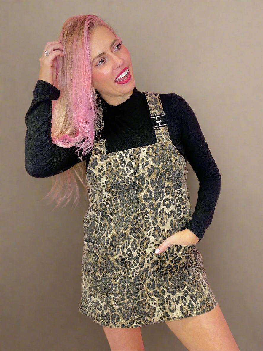 The Stephanie Leopard Overalls