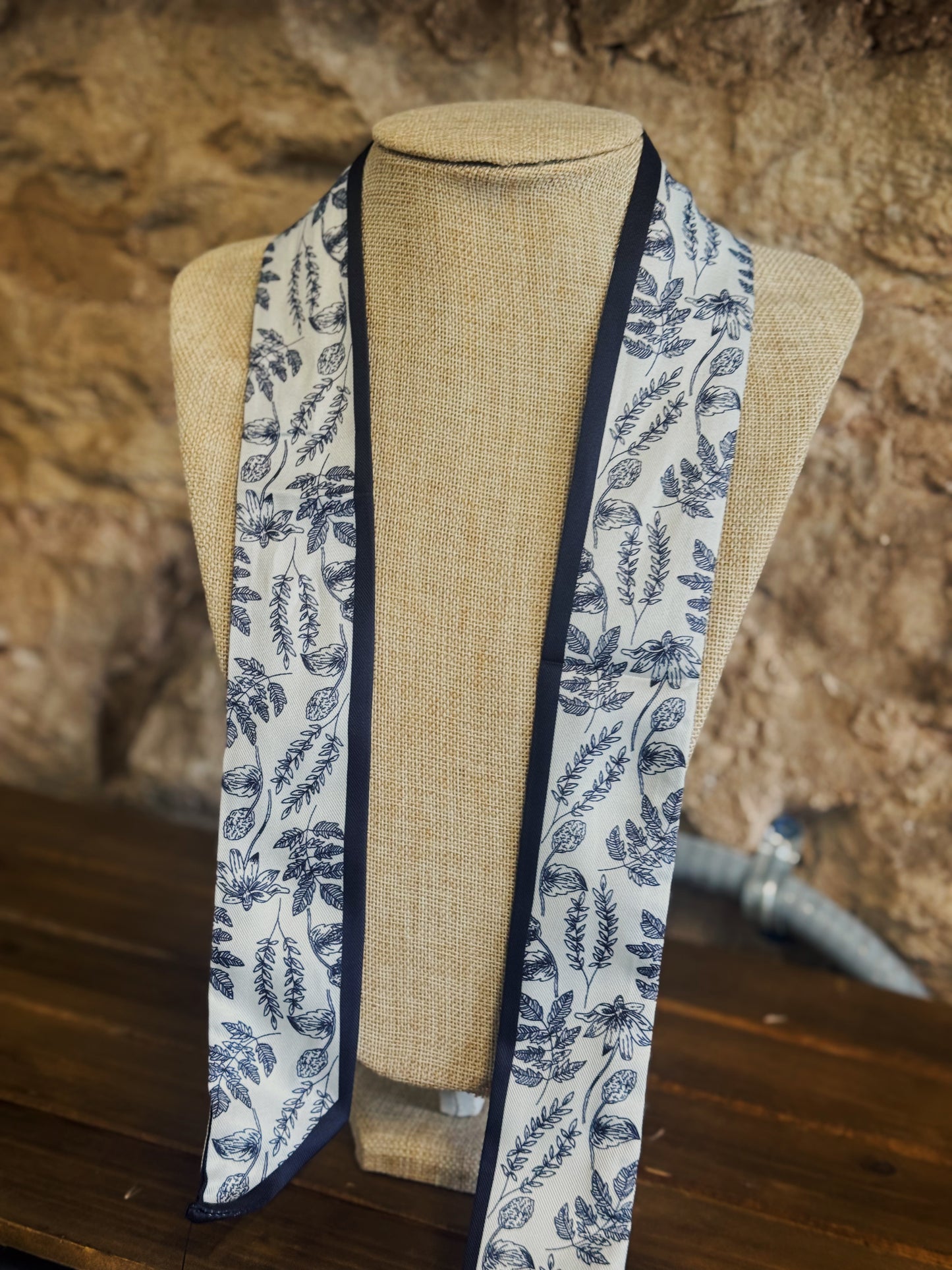 Soft Silky Noir Floral Scarf